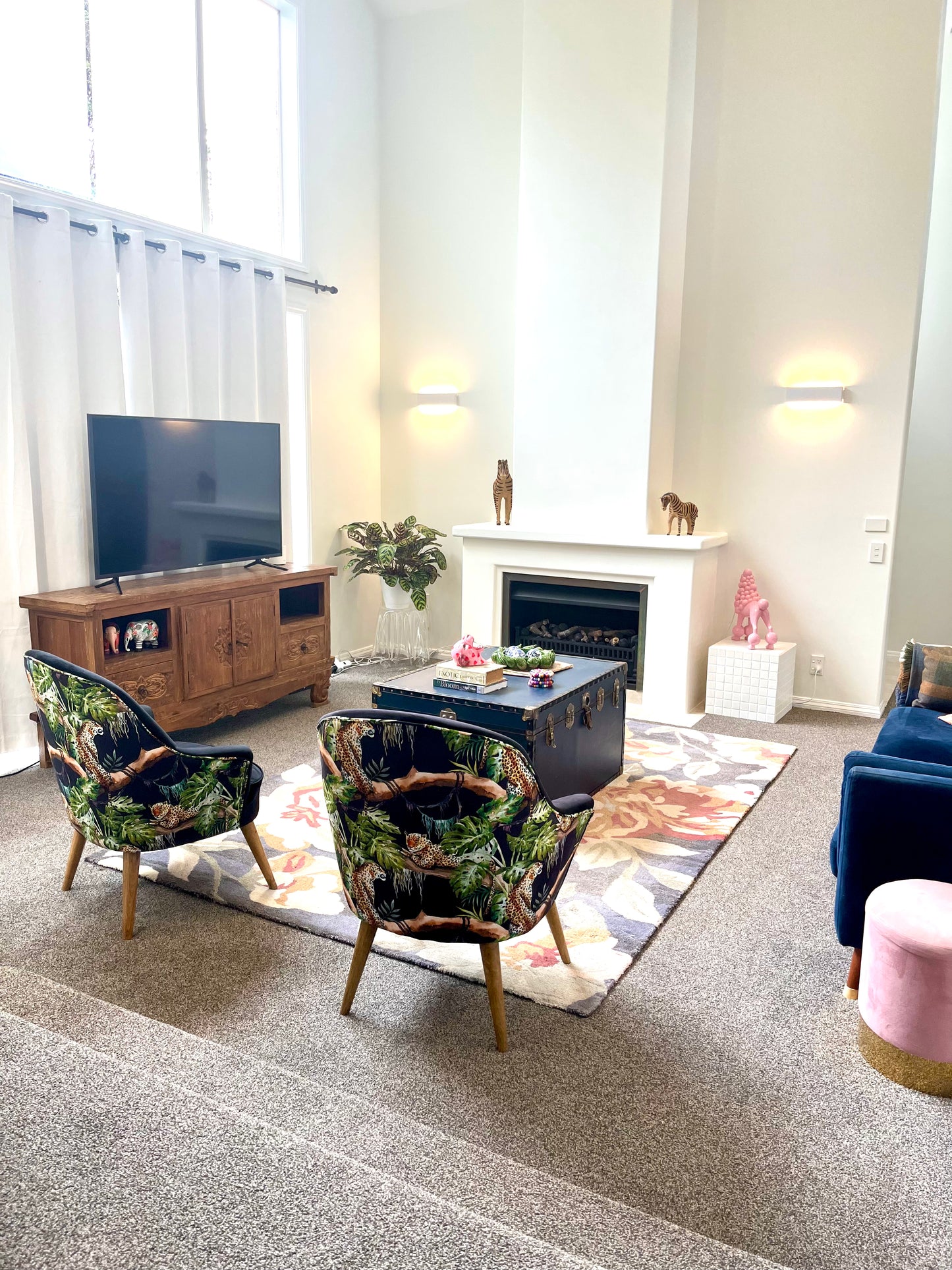 Statement Pair of Leopard Print Accent Chairs