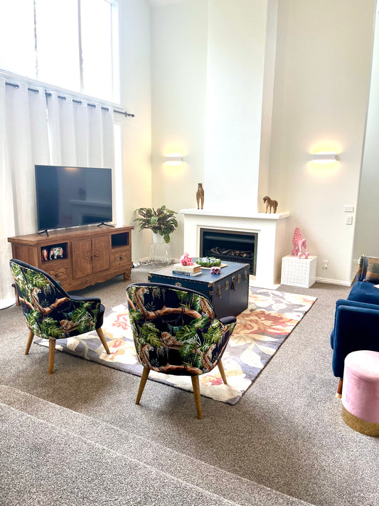 Statement Pair of Leopard Print Accent Chairs