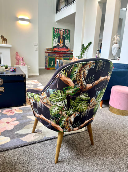 Statement Pair of Leopard Print Accent Chairs