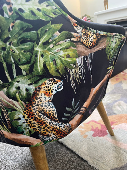 Statement Pair of Leopard Print Accent Chairs