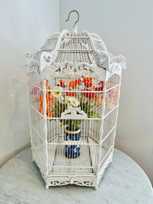 Lovely White Decorative Birdcage