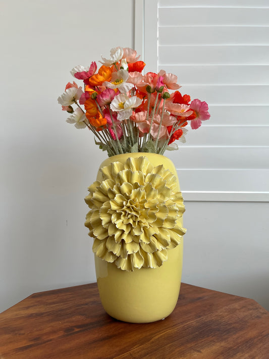 Beautiful Yellow Textured Flower Vase
