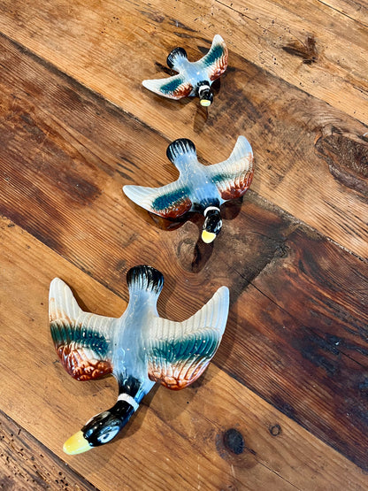 Set of 3 Vintage Flying Ducks