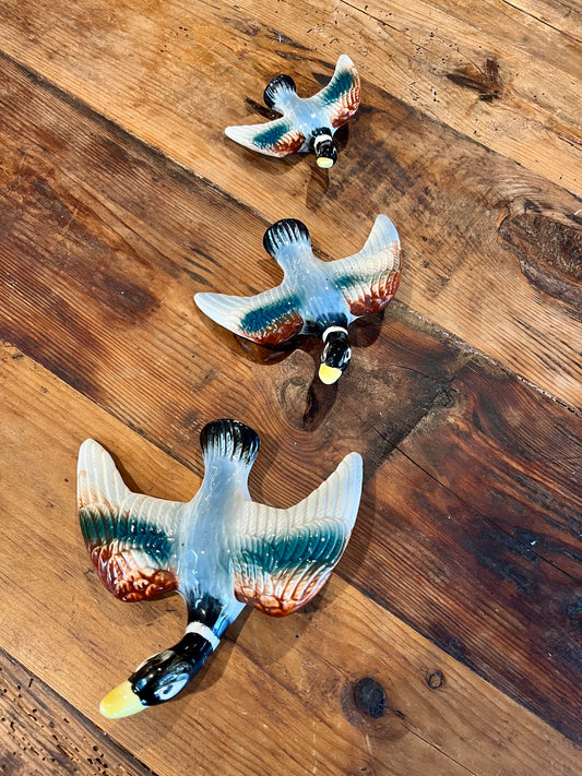 Set of 3 Vintage Flying Ducks