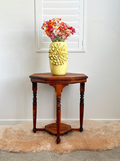 Beautiful Vintage Wooden Octogonal Side Table