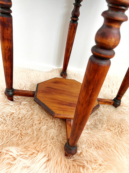 Beautiful Vintage Wooden Octogonal Side Table
