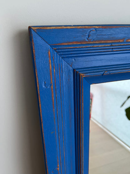 Lovely Rustic Blue Wooden Mirror