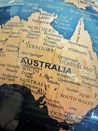 Beautiful Blue/ Gold Terra Globe