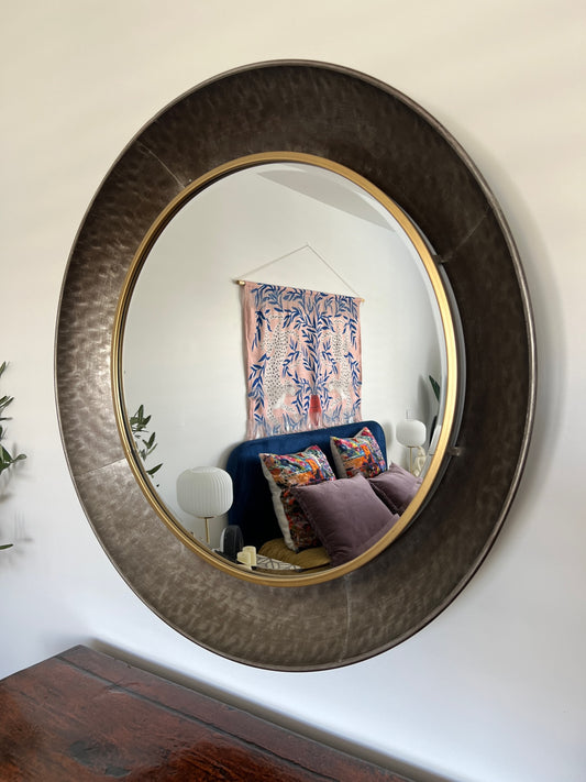 Large Round Nood Mirror