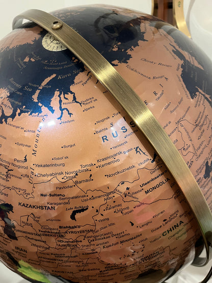 Beautiful Blue/ Gold Terra Globe