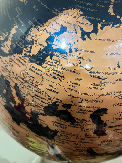 Beautiful Blue/ Gold Terra Globe