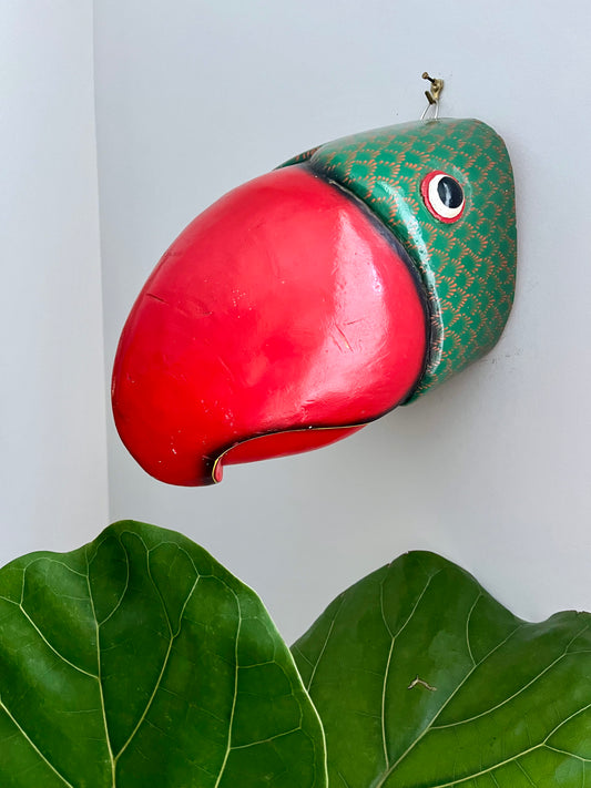 Funky Wooden Bird Head Wall Decor