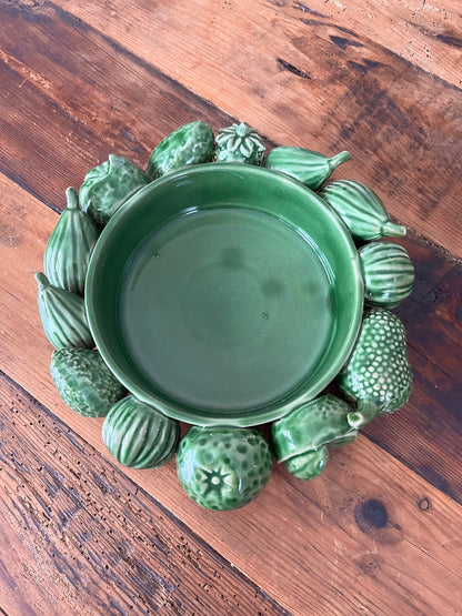 Green Ceramic Fruit Bowl