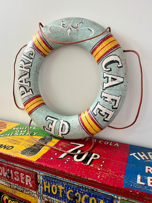 Vintage Hand-Painted Decorative Lifebuoy