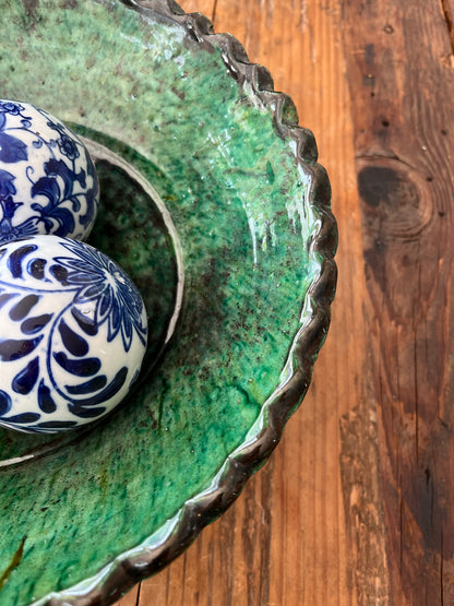 Moroccan Pedestal Zigzag Bowl