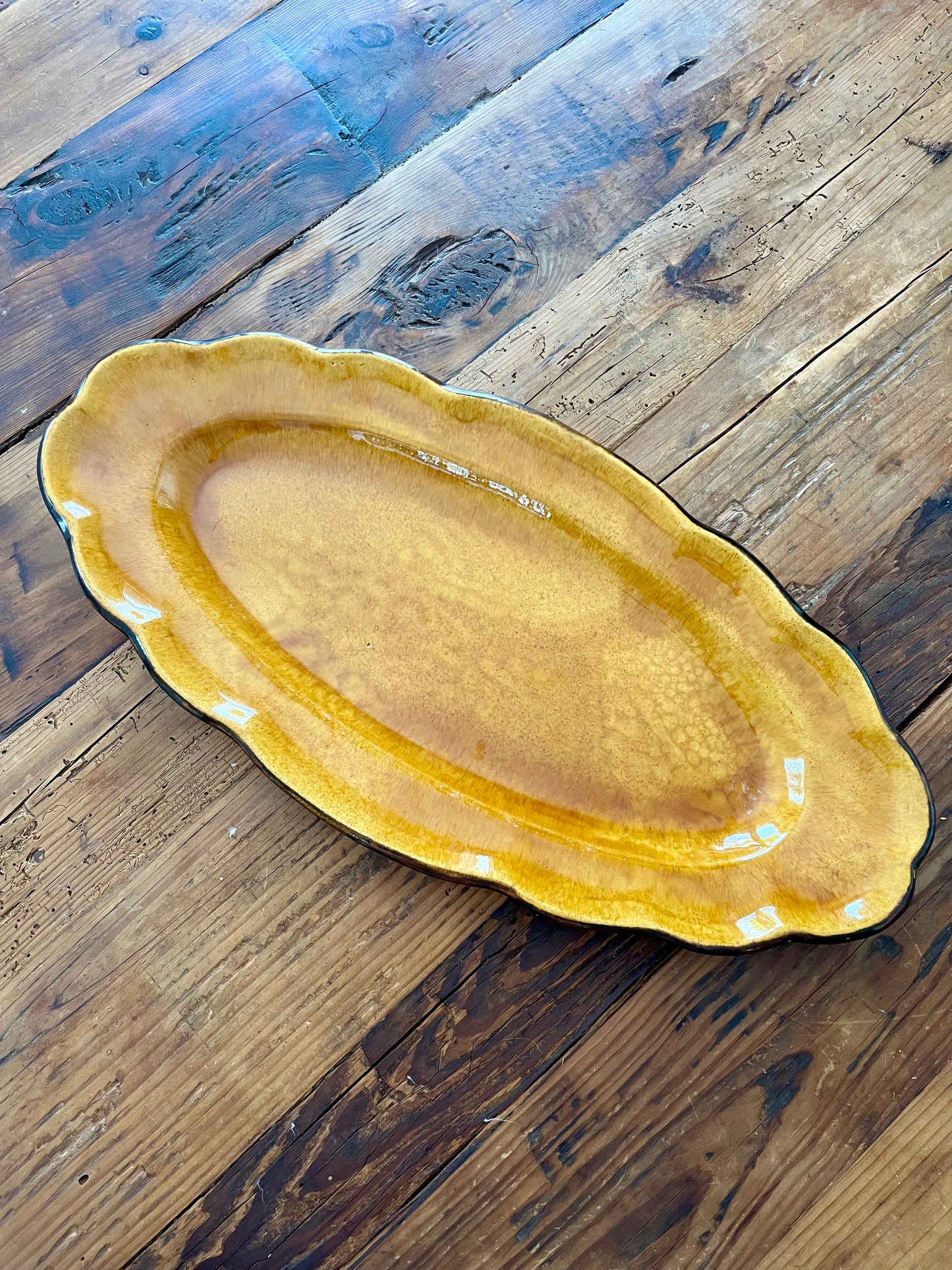 Lovely Scalloped Ceramic Platter