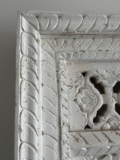 Beautiful White Carved Wooden Mirror