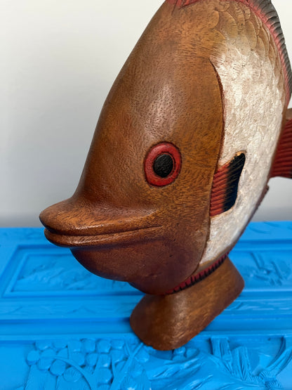 Funky Wooden Fish Ornament