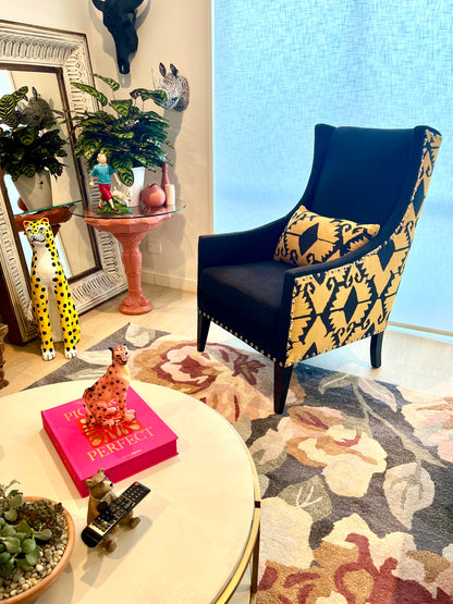 Beautiful Wingback Fabric Armchair ( 2 available )