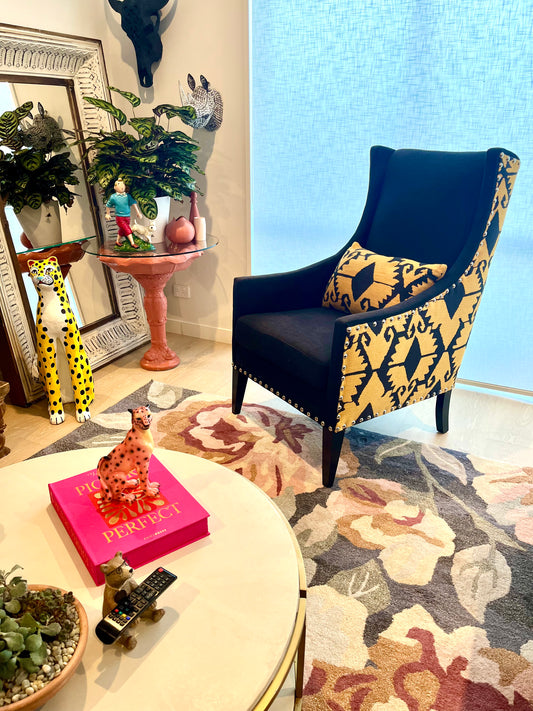 Beautiful Wingback Fabric Armchair ( 2 available )