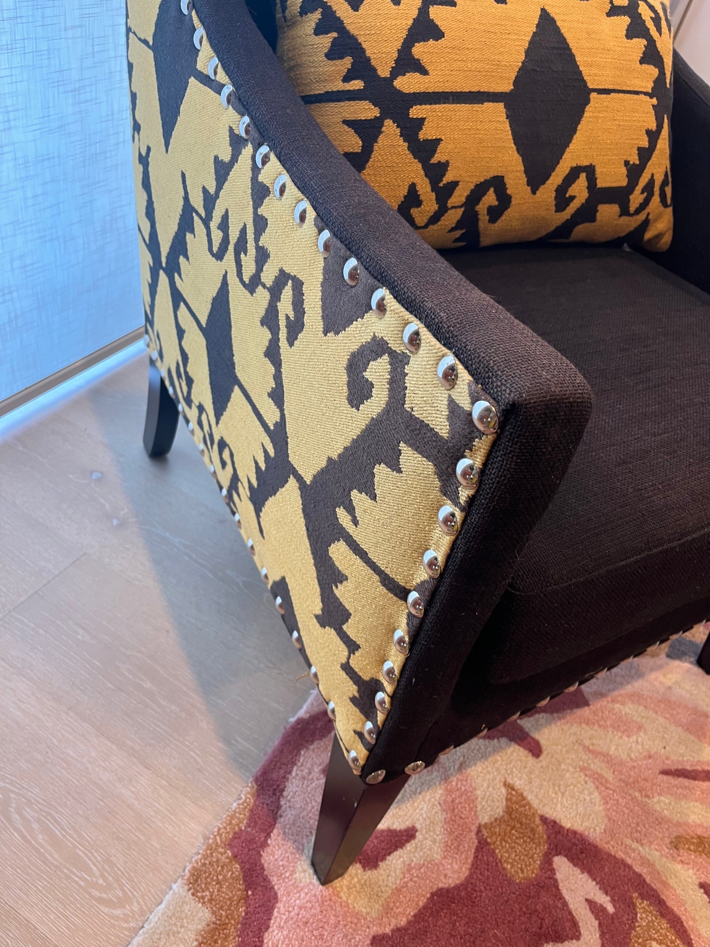 Beautiful Wingback Fabric Armchair ( 2 available )