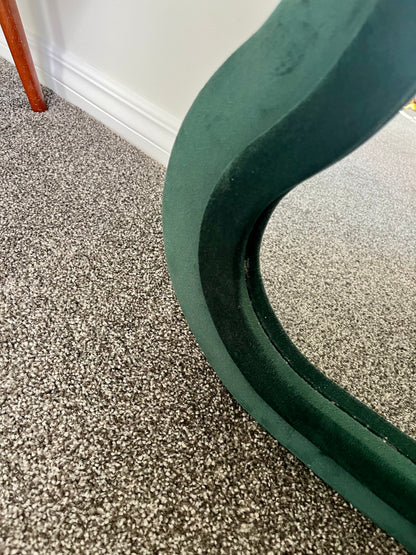 Beautiful Wavy-Frame Forest Green Full Length Mirror