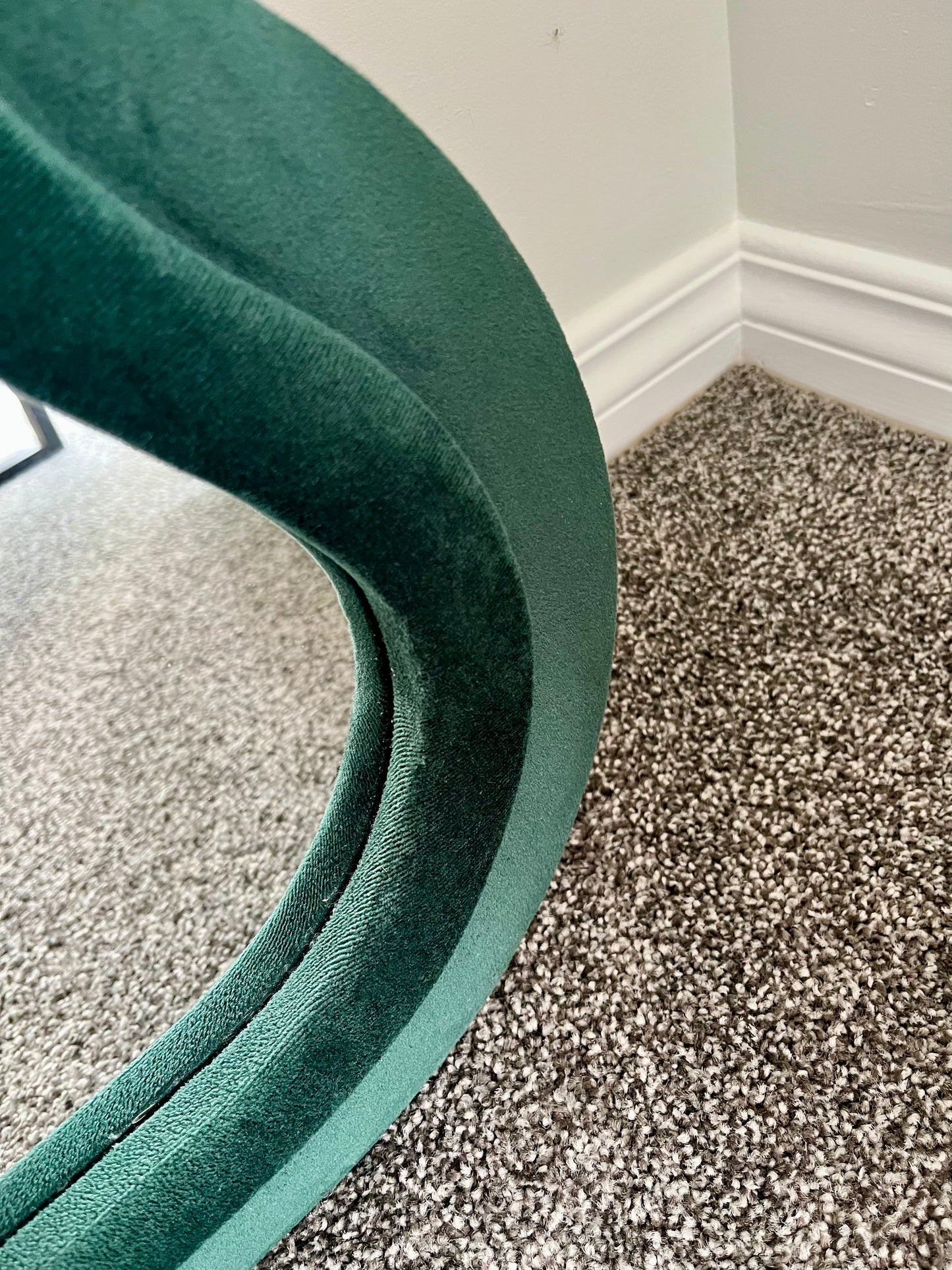 Beautiful Wavy-Frame Forest Green Full Length Mirror