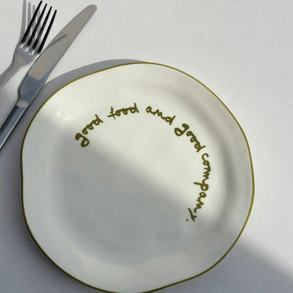 MÆGEN Set of 4 x Statement Plates- 'good food and good company.'