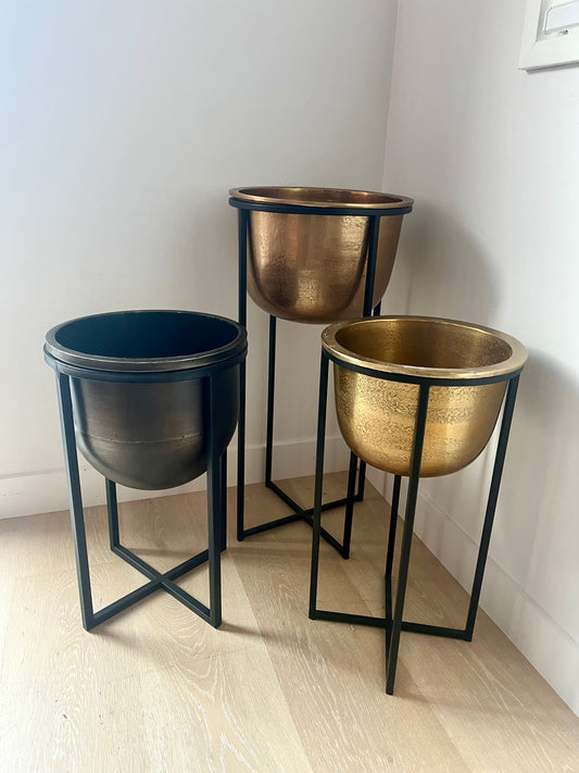 Stunning Trio of Standing Planters