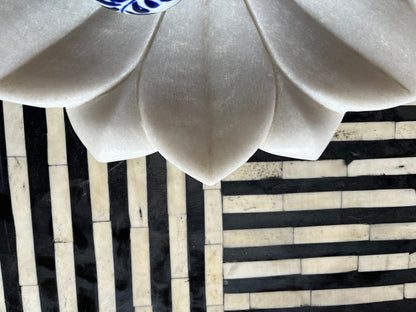 Gorgeous Marble Lotus Plate with Porcelain Balls