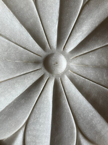Gorgeous Marble Lotus Plate with Porcelain Balls