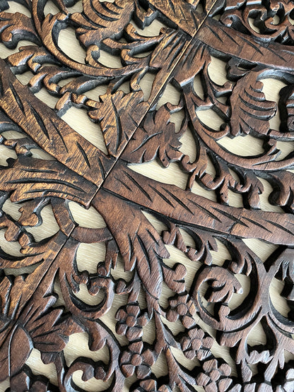 Beautiful Large Carved Wooden Wall Decor