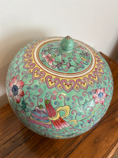 Pretty Pair of Peranakan Ginger Jars