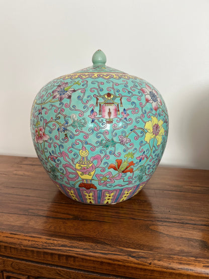 Pretty Pair of Peranakan Ginger Jars
