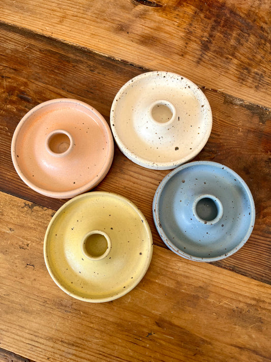 Pretty Ceramic Candleholders x 4