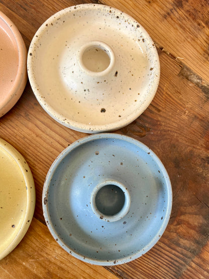 Pretty Ceramic Candleholders x 4