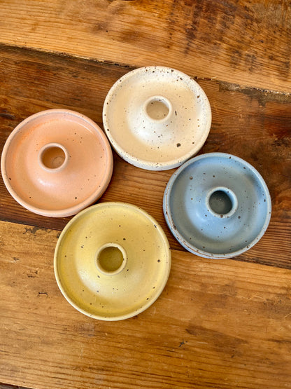 Pretty Ceramic Candleholders x 4