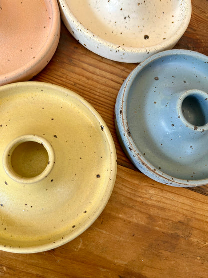 Pretty Ceramic Candleholders x 4
