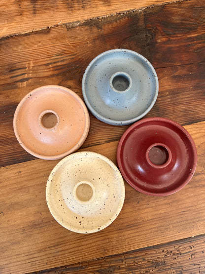 Pretty Ceramic Candleholders x 4