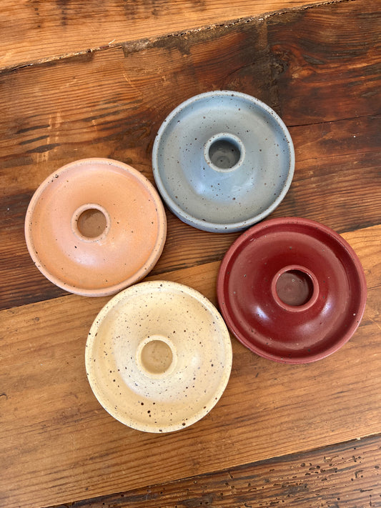 Pretty Ceramic Candleholders x 4