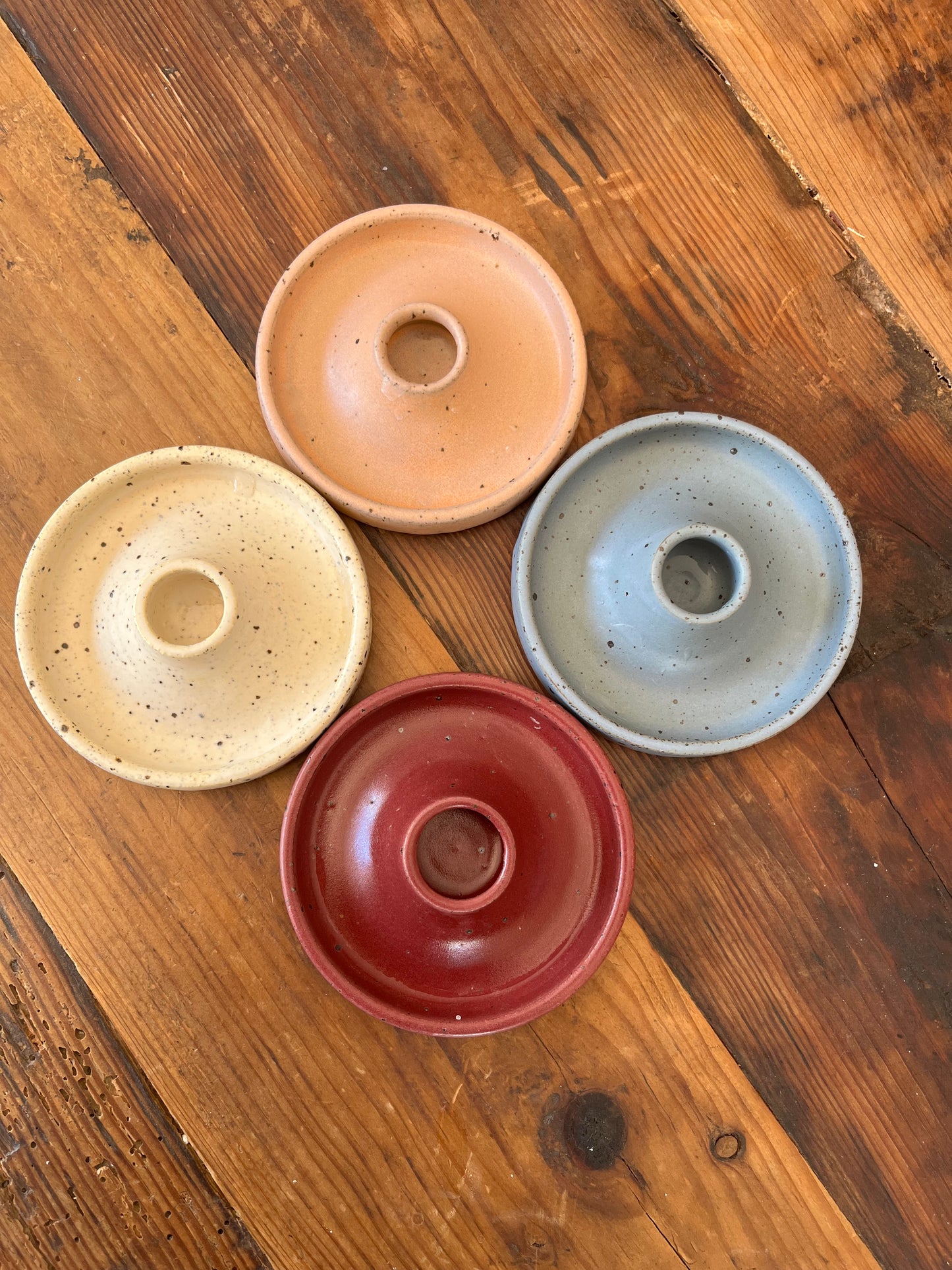 Pretty Ceramic Candleholders x 4