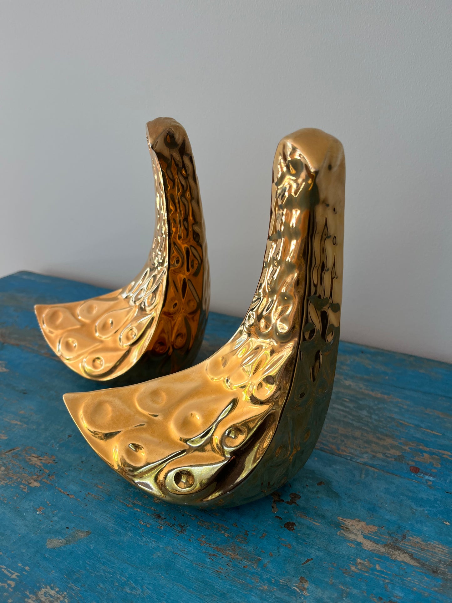 Pair of Gold Bird Sculptures by Jonathan Adler