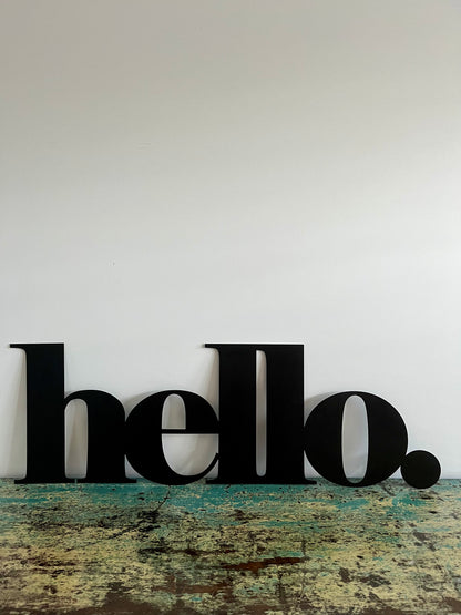 Funky & Stylish Steel 'Hello' Sign