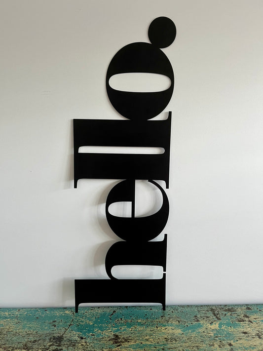 Funky & Stylish Steel 'Hello' Sign
