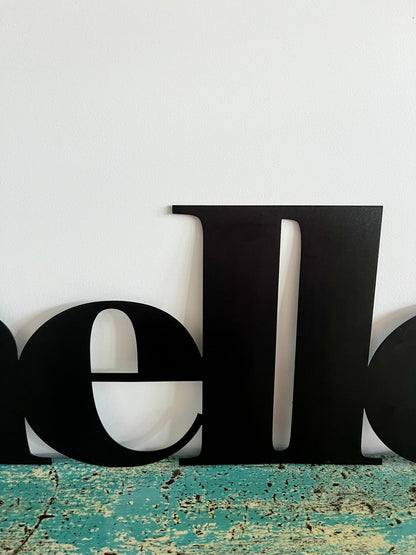 Funky & Stylish Steel 'Hello' Sign