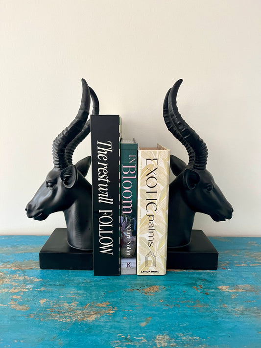 Beautiful Black Antelope Bookends