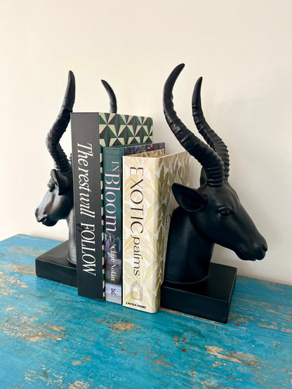 Beautiful Black Antelope Bookends