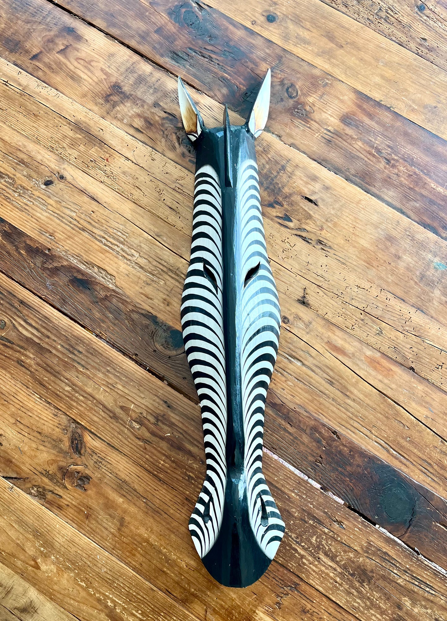 Wooden Zebra Face Wall Hanging
