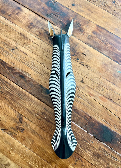 Wooden Zebra Face Wall Hanging