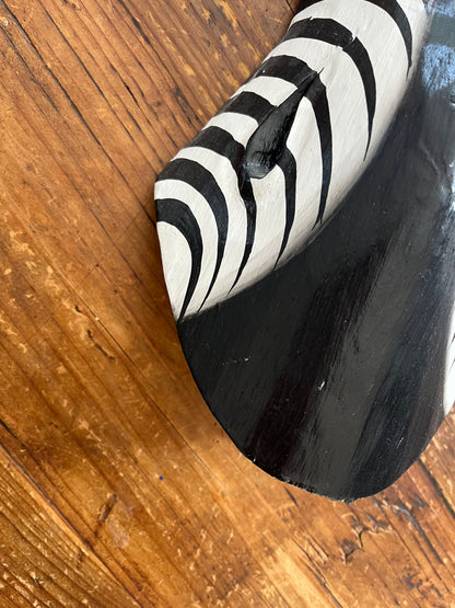 Wooden Zebra Face Wall Hanging